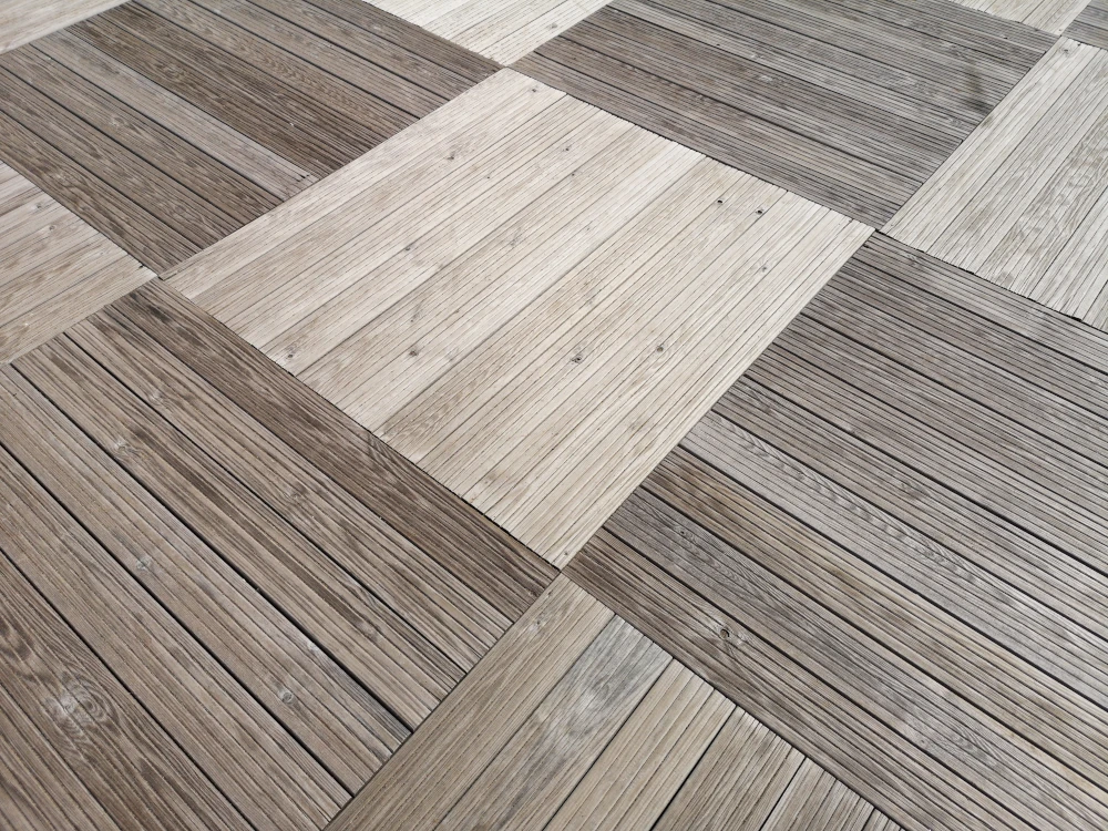 Hardwood flooring installed in the parquet style
